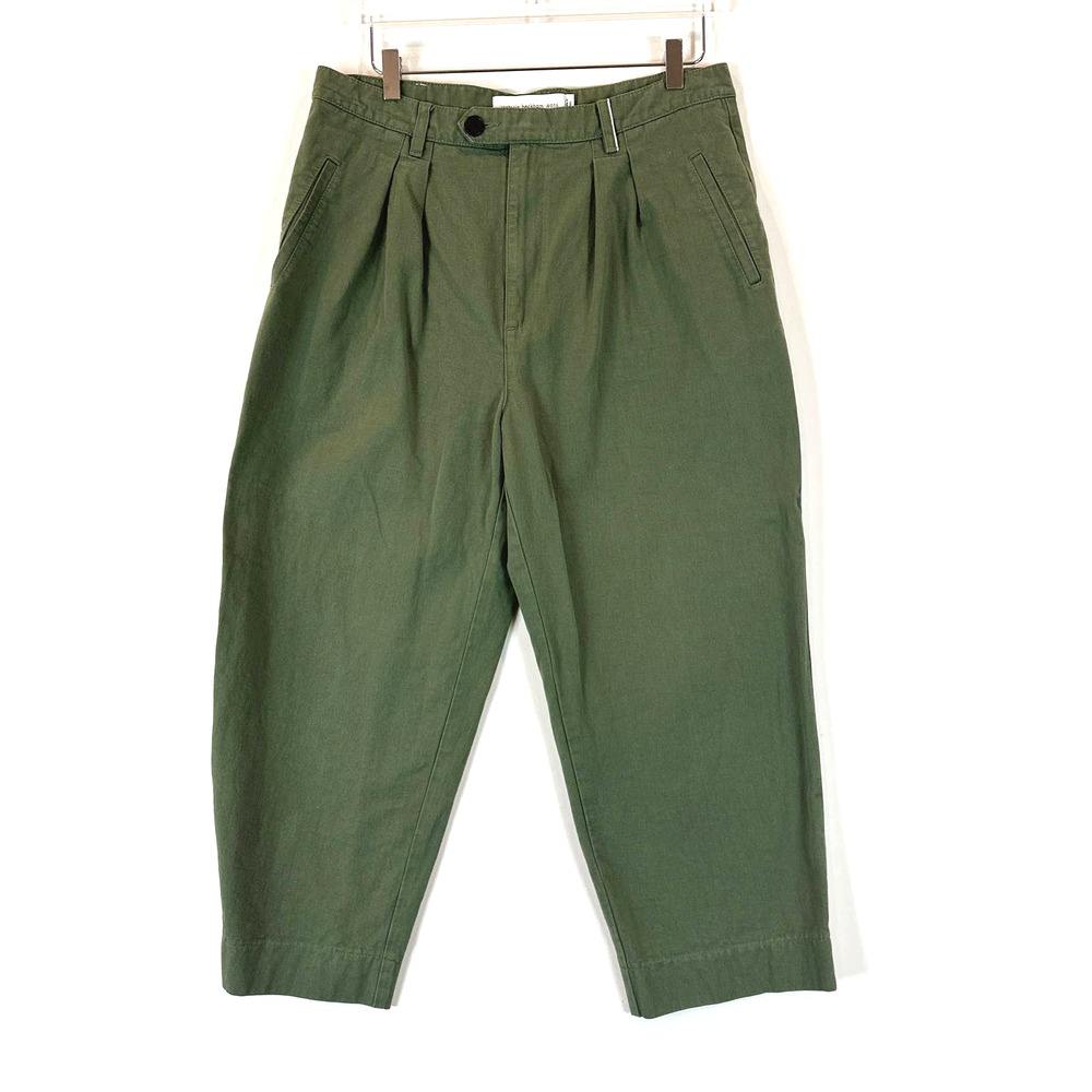Victoria Beckham Womens Barrel Pleated Front Crop Pants Size 31 Tapered Designer